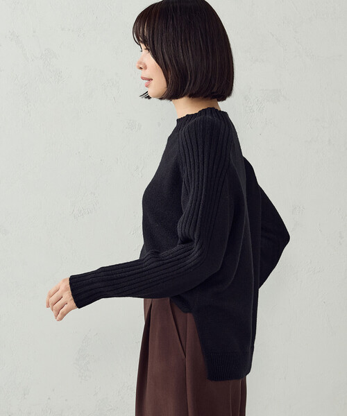 COMME CA ISM(コムサイズム)の「マシンウォッシャブル 日本の色ニット ハイネックニット(ニット/セーター・レディース・アイボリー/グリーン/ブラック/バーガンディー・L/M)」の12枚目の写真