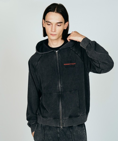 68&brothers(シックスティエイトアンドブラザーズ)の「68&BROTHERS / EMB ZIP-UP HOODIE(パーカー・メンズ・グレー/ブラック・MEDIUM/LARGE)」の7枚目の写真