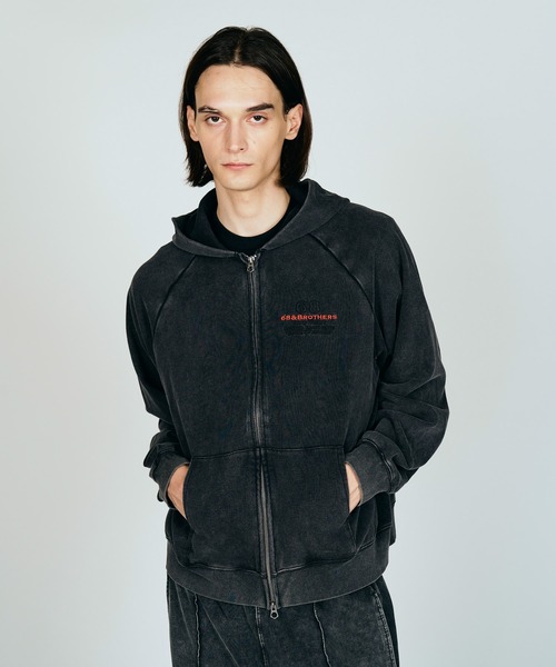 68&brothers(シックスティエイトアンドブラザーズ)の「68&BROTHERS / EMB ZIP-UP HOODIE(パーカー・メンズ・グレー/ブラック・MEDIUM/LARGE)」の8枚目の写真