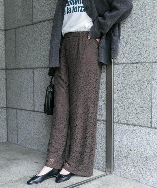 ITEMS URBANRESEARCH(アイテムズ アーバンリサーチ)の「起毛レースパンツ(その他パンツ・レディース・ブラック/ブラウン・FREE)」の7枚目の写真