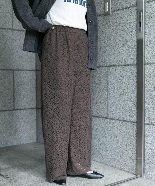 ITEMS URBANRESEARCH(アイテムズ アーバンリサーチ)の「起毛レースパンツ(その他パンツ・レディース・ブラック/ブラウン・FREE)」の9枚目の写真