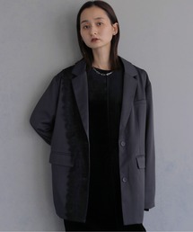 &g'aime（アンジェム）の「【&ｇ'aime 】レースレイヤードテーラードジャケット　Lace Layered Tailored Jacket（テーラードジャケット）」
