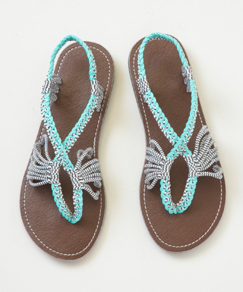 チャイハネ（チャイハネ）の「【チャイハネ】ストリングクロスサンダル（サンダル・レディース・ホワイト/ターコイズブルー/ネイビー・FREE）」の6枚目の写真