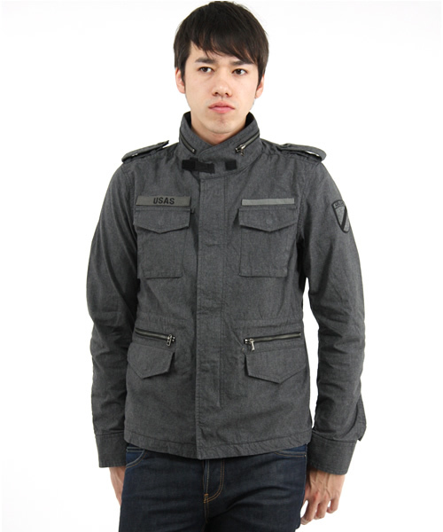 SHIPS JET BLUE ミリタリーボアブルゾン ブラック SHIPS JET BLUE