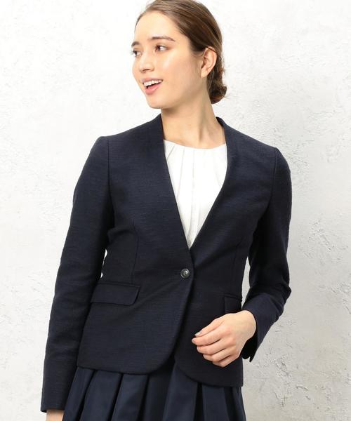 【美品】グリーンレーベルリラクシング　ショールラペルジャケット　42 濃紺 green label relaxing(グリーンレーベルリラクシング