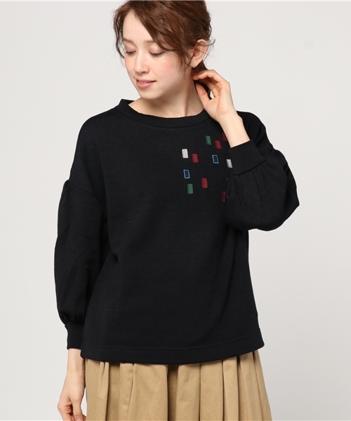 POU DOU DOU（プードゥドゥ）の「しずくアップリケプルオーバー（Tシャツ/カットソー・レディース・アイボリー/グレー/ネイビー・3）」の3枚目の写真