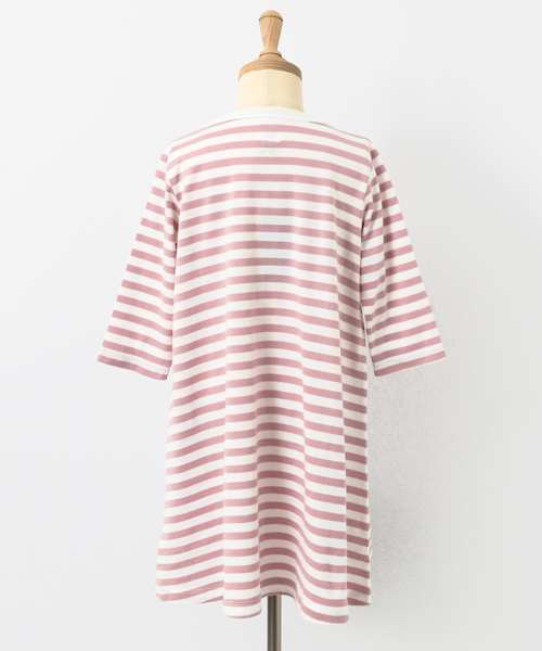 URBAN RESEARCH DOORS（アーバンリサーチドアーズ）の「DOORS オーガニックボーダー7分袖OP（ワンピース・キッズ・ブルー/ライトグレー/ピンク/ブラック/イエロー・90/105/120/135）」の6枚目の写真