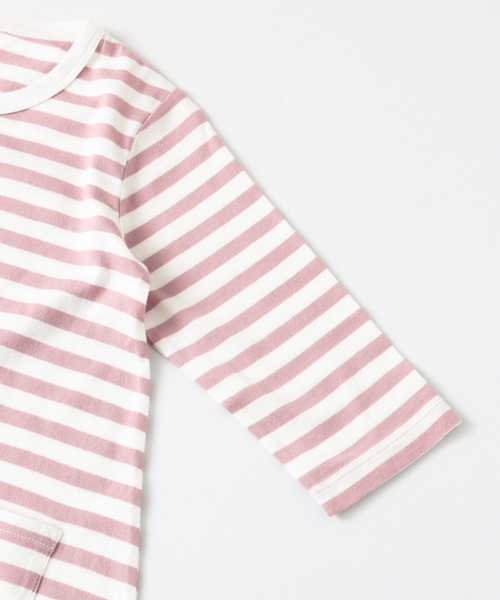 URBAN RESEARCH DOORS（アーバンリサーチドアーズ）の「DOORS オーガニックボーダー7分袖OP（ワンピース・キッズ・ブルー/ライトグレー/ピンク/ブラック/イエロー・90/105/120/135）」の9枚目の写真