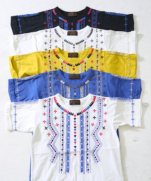 CUBE SUGAR（キューブシュガー）の「20/-天竺刺繍入りクルーTシャツ（Tシャツ/カットソー・レディース・ホワイト系その他/ホワイト系その他2/ブルー/ブラック/イエロー・M）」の16枚目の写真