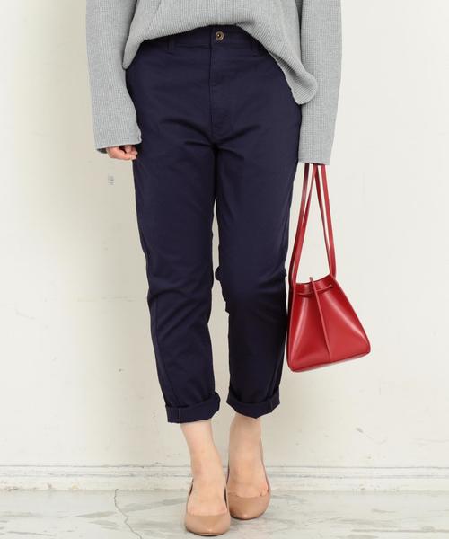 BEAUTY&YOUTH UNITED ARROWS（ビューティーアンドユースユナイテッドアローズ）の「【WEB限定】by ※∴チノテーパードパンツ ◆（チノパンツ・レディース・ネイビー/ダークグリーン/ベージュ/ブラック・LARGE/MEDIUM/SMALL）」の4枚目の写真