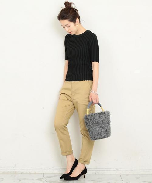 BEAUTY&YOUTH UNITED ARROWS（ビューティーアンドユースユナイテッドアローズ）の「【WEB限定】by ※∴チノテーパードパンツ ◆（チノパンツ・レディース・ネイビー/ダークグリーン/ベージュ/ブラック・LARGE/MEDIUM/SMALL）」の19枚目の写真