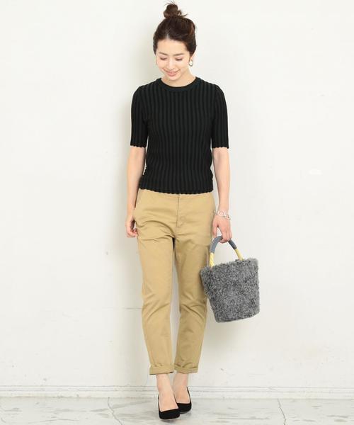 BEAUTY&YOUTH UNITED ARROWS（ビューティーアンドユースユナイテッドアローズ）の「【WEB限定】by ※∴チノテーパードパンツ ◆（チノパンツ・レディース・ネイビー/ダークグリーン/ベージュ/ブラック・LARGE/MEDIUM/SMALL）」の20枚目の写真