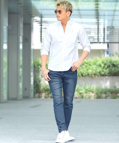 LUXSTYLE（ラグスタイル）の「スーパーストレッチスキニーデニムパンツ（デニムパンツ・メンズ・ホワイト/ライトブルー/ブラック/ネイビー/インディゴブルー/ブルー/ダークグレー/ブラック系その他/ダークブルー/ブルー系その他/サックスブルー/ブルー系その他2・L/M/S/XL/XXL）」の20枚目の写真