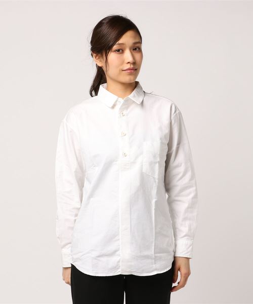 EEL（イール）の「EEL / イール  陶器ボタンのシャツ（ウィメンズ）（シャツ/ブラウス・レディース・ネイビー/ホワイト・XS）」の2枚目の写真