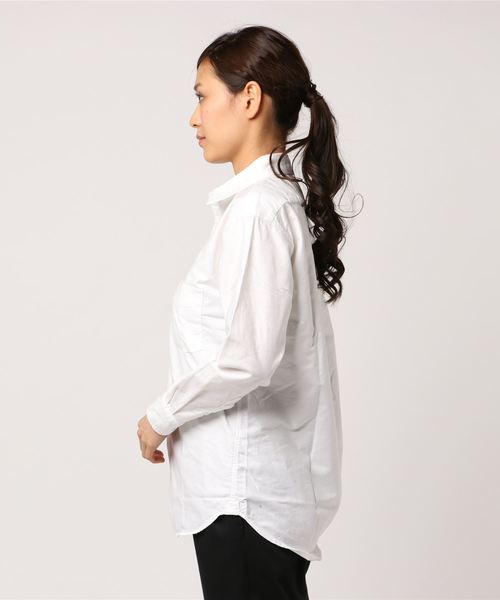 EEL（イール）の「EEL / イール  陶器ボタンのシャツ（ウィメンズ）（シャツ/ブラウス・レディース・ネイビー/ホワイト・XS）」の4枚目の写真