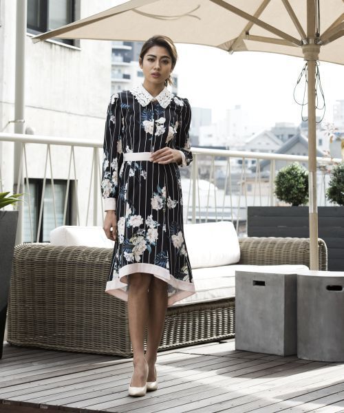 セール ワンピース Million レースカラーフラワーワンピース ワンピース Million Carats ミリオンカラッツ のファッション