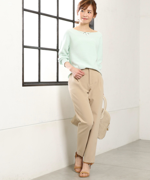 un dix cors（アンディコール）の「ラウンドネックガーターニット（ニット/セーター・レディース・ホワイト/ベージュ/ミント・ﾌﾘ-）」の8枚目の写真