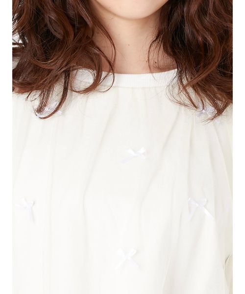 merry jenny（メリージェニー）の「チュールリボンTシャツ（Tシャツ/カットソー・レディース・オフホワイト/ブラック・FREE）」の13枚目の写真