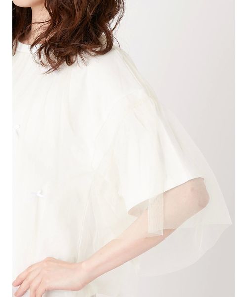 merry jenny（メリージェニー）の「チュールリボンTシャツ（Tシャツ/カットソー・レディース・オフホワイト/ブラック・FREE）」の10枚目の写真