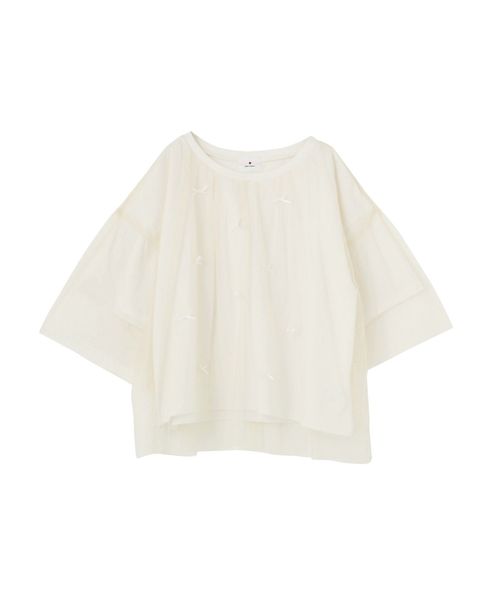 merry jenny（メリージェニー）の「チュールリボンTシャツ（Tシャツ/カットソー・レディース・オフホワイト/ブラック・FREE）」の18枚目の写真