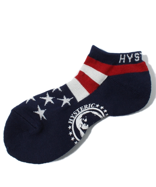 HYSTERIC GLAMOUR（ヒステリックグラマー）の「STAR AND STRIPES アンクルソックス（ソックス/靴下・メンズ・レッド/ネイビー/グレー・FREE）」の3枚目の写真