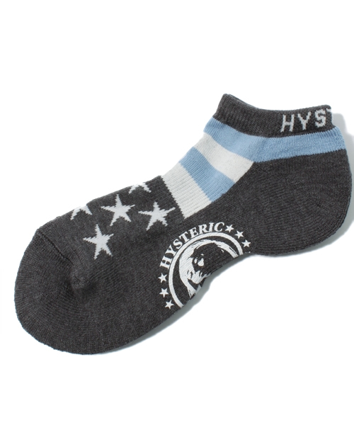 HYSTERIC GLAMOUR（ヒステリックグラマー）の「STAR AND STRIPES アンクルソックス（ソックス/靴下・メンズ・レッド/ネイビー/グレー・FREE）」の2枚目の写真