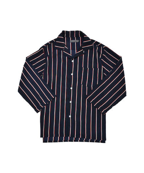 MinoriTY（マイノリティ）の「オープンカラー八分マルチストライプシャツ 開襟シャツ（シャツ/ブラウス・メンズ・ホワイト/ブラック/ネイビー/ピンク/ワイン・M/L）」の14枚目の写真