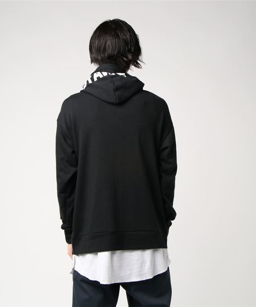 STYLEBLOCK（スタイルブロック）の「フェイクレイヤードサイドジップスリットパーカー（パーカー・メンズ・ブラック/オフホワイト・M/L）」の4枚目の写真