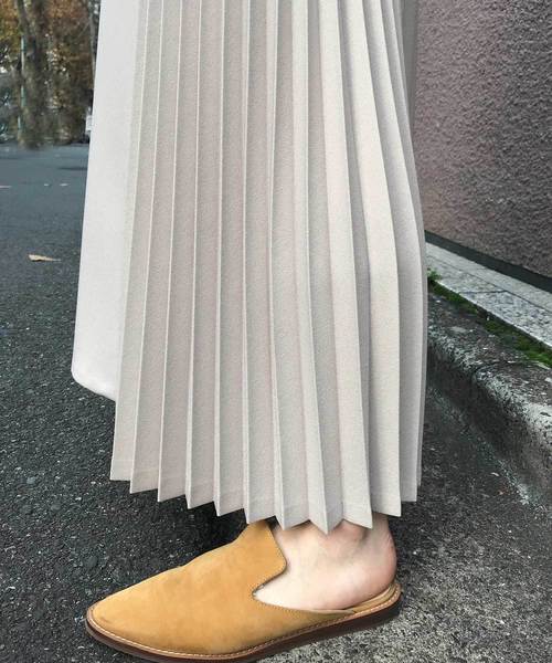 Munich（ミューニック）の「ポリエステルフランネルプリーツスカート（スカート・レディース・ブラック/ライトベージュ/グリーン/ピンク/ダークグレー/キャメル・S）」の8枚目の写真