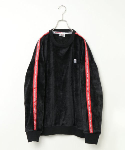 VISION STREET WEAR（ヴィジョンストリートウェア）の「WEB限定 VISION 袖ライインクルーネック（スウェット・メンズ・ブラック/オフホワイト/ブルー・M/L）」の2枚目の写真
