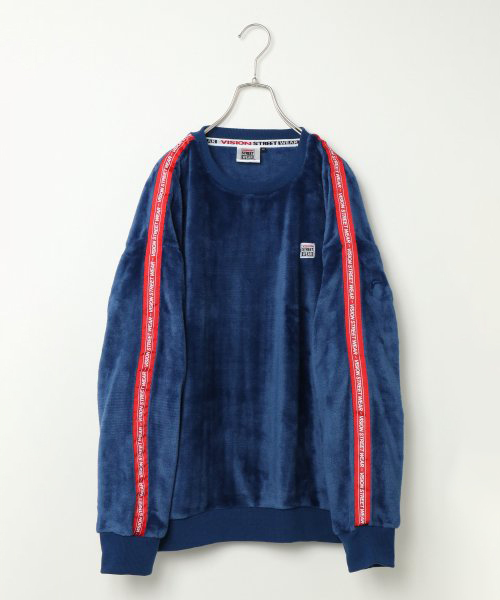 VISION STREET WEAR（ヴィジョンストリートウェア）の「WEB限定 VISION 袖ライインクルーネック（スウェット・メンズ・ブラック/オフホワイト/ブルー・M/L）」の9枚目の写真