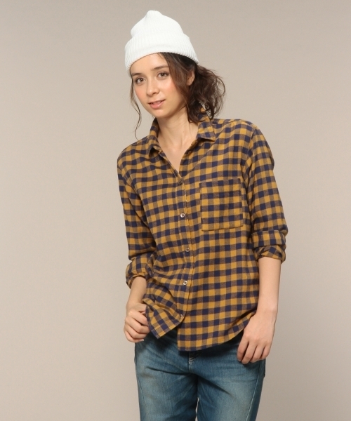 Another Edition(アナザーエディション)の「AE NEL GMM CHK SHT(シャツ/ブラウス・レディース・レッド/マスタード/コバルトブルー・フリー)」の2枚目の写真