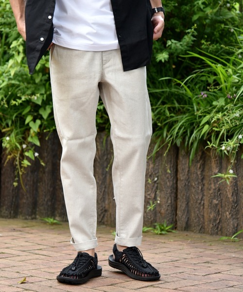 SHIPS（シップス）の「SC: SOLOTEX(R) 日本製 サフィラン リネン ハイブリッド イージーパンツ（その他パンツ・メンズ・ダークブルー/ベージュ/ライトオリーブ/ブルー/ナチュラル/ネイビー/ホワイト/オートミール/コバルトブルー/ロイヤルブルー・SMALL/MEDIUM/LARGE/X-LARGE）」の5枚目の写真