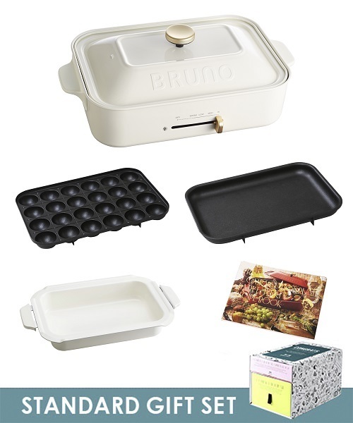 BRUNO（ブルーノ）の「【レシピブック付き】BRUNOコンパクトホットプレート STANDARD GIFT SET（キッチン家電・レディース・ホワイト/ライトブルー/パープル/ネイビー/レッド/ピンク/ブルー系その他3/コーラルピンク/ピンクベージュ/ベージュ系その他/ネイビー系1/ライトブルーグレー・ﾌﾘ-）」の2枚目の写真