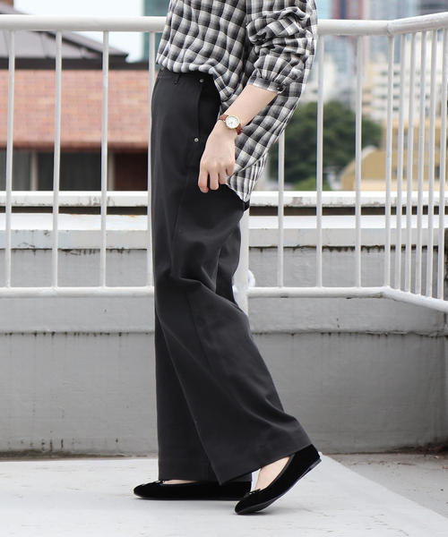 coen(コーエン)の「カツラギワイドパンツ(その他パンツ・レディース・オフホワイト/ダークグレー・SMALL/LARGE/MEDIUM)」の1枚目の写真