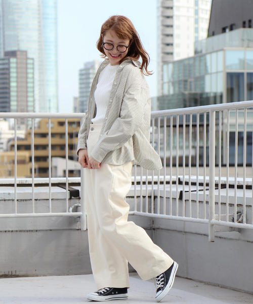 coen(コーエン)の「カツラギワイドパンツ(その他パンツ・レディース・オフホワイト/ダークグレー・SMALL/LARGE/MEDIUM)」の10枚目の写真