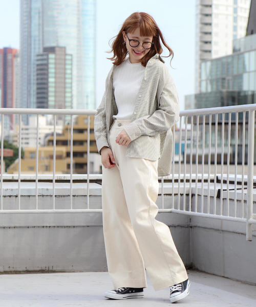 coen(コーエン)の「カツラギワイドパンツ(その他パンツ・レディース・オフホワイト/ダークグレー・SMALL/LARGE/MEDIUM)」の9枚目の写真