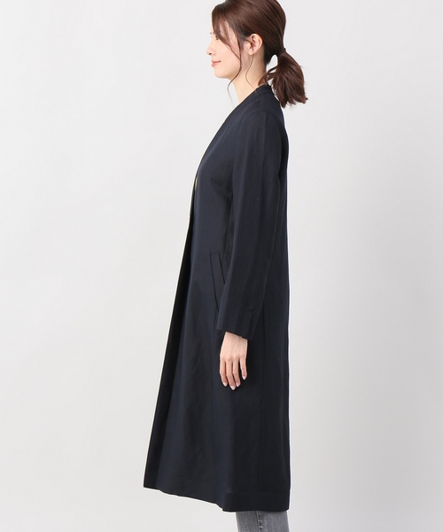 JOINT WORKS(ジョイントワークス)の「リネンレーヨンVネックチェスターコート(チェスターコート・レディース・カーキ/ネイビー・FREE)」の10枚目の写真