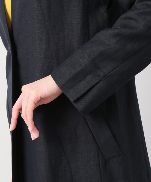 JOINT WORKS(ジョイントワークス)の「リネンレーヨンVネックチェスターコート(チェスターコート・レディース・カーキ/ネイビー・FREE)」の13枚目の写真