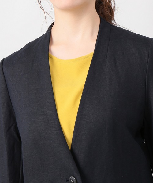 JOINT WORKS(ジョイントワークス)の「リネンレーヨンVネックチェスターコート(チェスターコート・レディース・カーキ/ネイビー・FREE)」の15枚目の写真