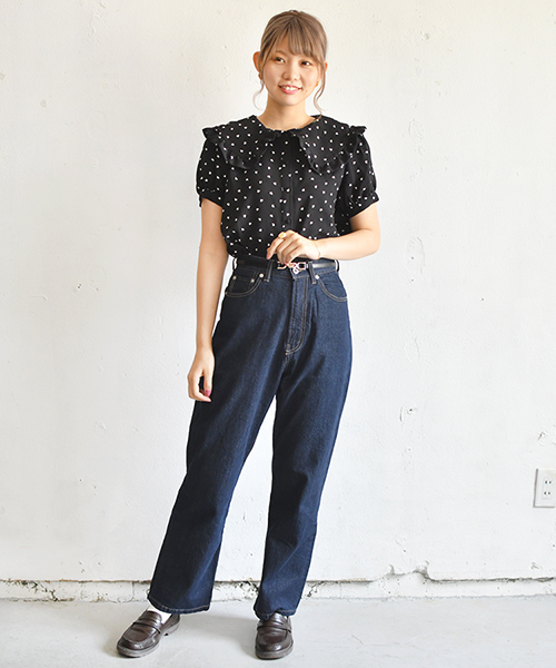 PairPair（ペアペア）の「襟フリルハート柄プリントブラウス（シャツ/ブラウス・レディース・ブラック/アイボリー・FREE）」の10枚目の写真