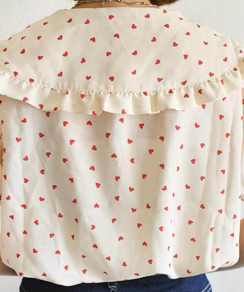 PairPair（ペアペア）の「襟フリルハート柄プリントブラウス（シャツ/ブラウス・レディース・ブラック/アイボリー・FREE）」の17枚目の写真