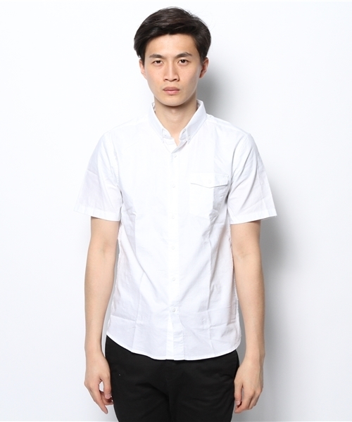 WEGO（ウィゴー）の「WEGO/ガーメントダイオックス半袖シャツ（シャツ/ブラウス・メンズ・ホワイト/ネイビー/イエロー/ピンク・MEDIUM/LARGE）」の9枚目の写真