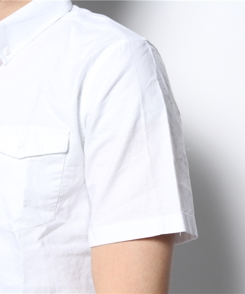 WEGO（ウィゴー）の「WEGO/ガーメントダイオックス半袖シャツ（シャツ/ブラウス・メンズ・ホワイト/ネイビー/イエロー/ピンク・MEDIUM/LARGE）」の6枚目の写真