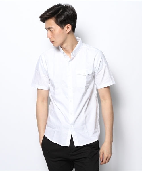 WEGO（ウィゴー）の「WEGO/ガーメントダイオックス半袖シャツ（シャツ/ブラウス・メンズ・ホワイト/ネイビー/イエロー/ピンク・MEDIUM/LARGE）」の13枚目の写真