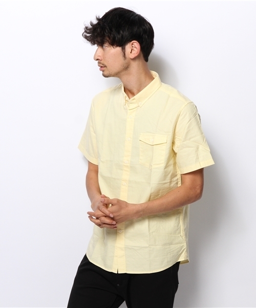 WEGO（ウィゴー）の「WEGO/ガーメントダイオックス半袖シャツ（シャツ/ブラウス・メンズ・ホワイト/ネイビー/イエロー/ピンク・MEDIUM/LARGE）」の15枚目の写真