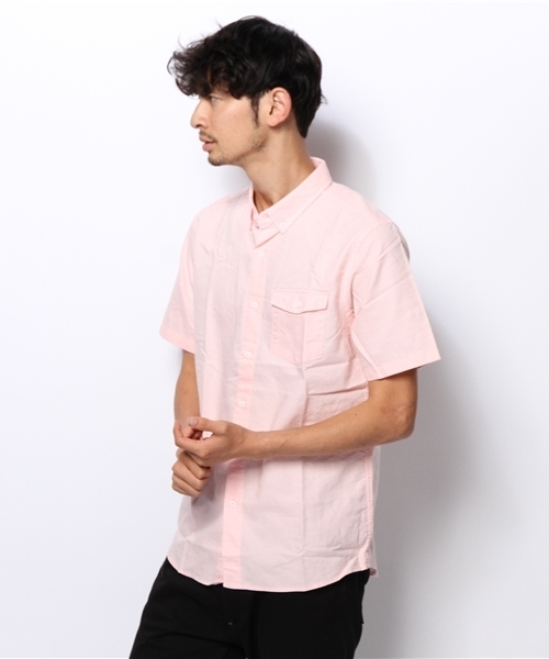 WEGO（ウィゴー）の「WEGO/ガーメントダイオックス半袖シャツ（シャツ/ブラウス・メンズ・ホワイト/ネイビー/イエロー/ピンク・MEDIUM/LARGE）」の16枚目の写真