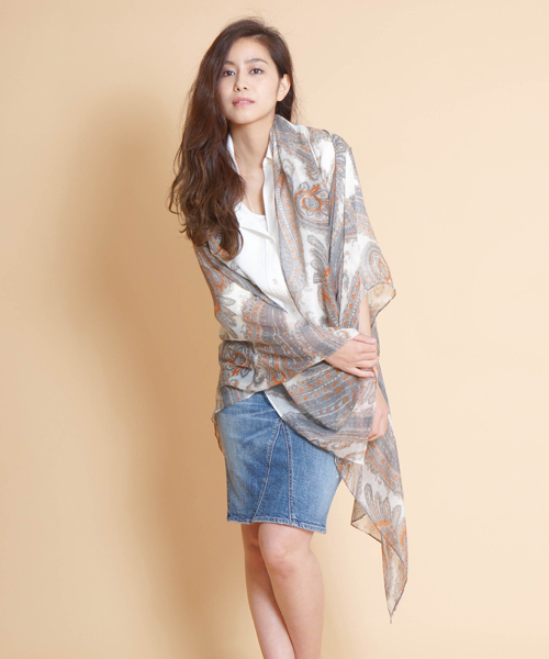 goa（ゴア）の「麻レーヨン2wayカシュクールシャツ×ペイズリーストールSET（シャツ/ブラウス・レディース・キナリ/オフホワイト・FREE）」の15枚目の写真