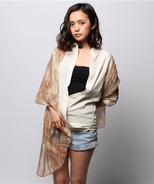 goa（ゴア）の「麻レーヨン2wayカシュクールシャツ×ペイズリーストールSET（シャツ/ブラウス・レディース・キナリ/オフホワイト・FREE）」の20枚目の写真