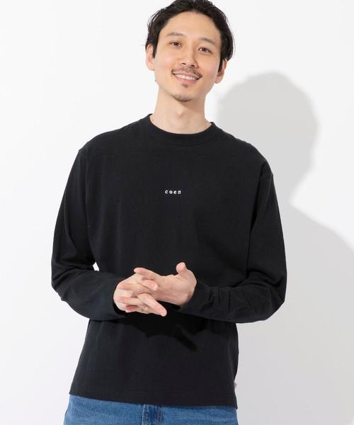 coen(コーエン)の「コーエンロゴ刺繍ロングスリーブTシャツ(Tシャツ/カットソー・メンズ・ホワイト/ブラック・LARGE/X-LARGE/SMALL/MEDIUM)」の2枚目の写真